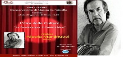 Il tenore Martinucci a Taranto per l&#039; Ora della Cultura