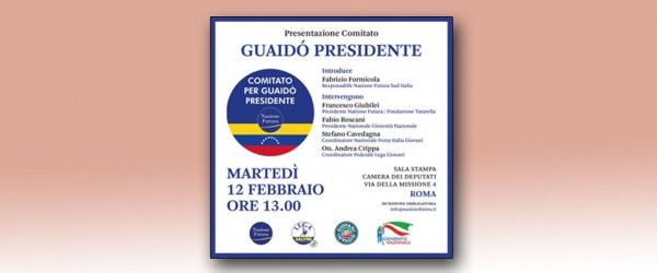 Venezuela, martedì 12 alla Camera sarà presentato il “Comitato per Guaidò Presidente”