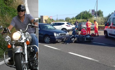 George Clooney herido en accidente de moto en Italia