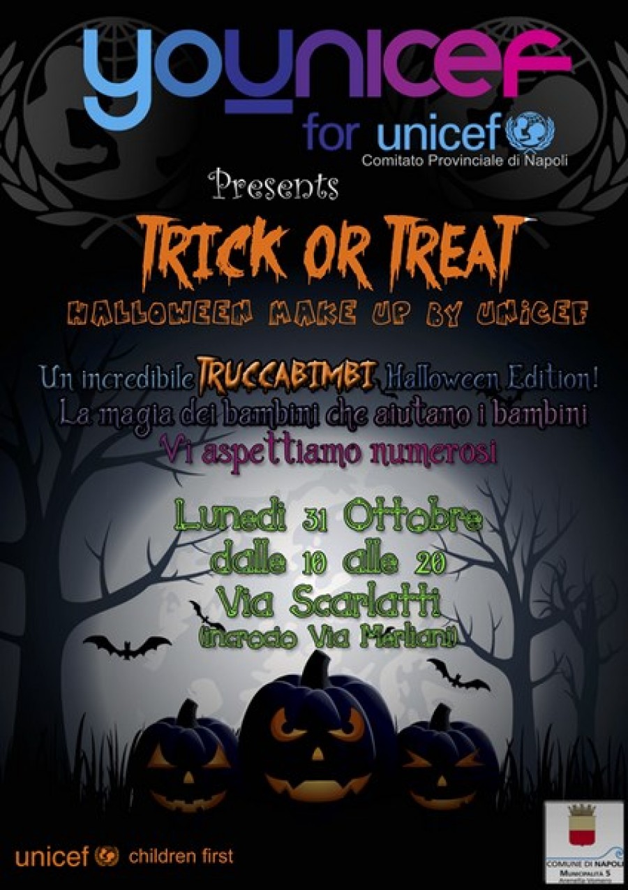 Napoli – Con Halloween per sensibilizzare sui diritti dell’Infanzia, iniziativa targata Unicef