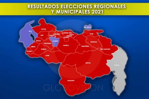 El Psuv de Maduro alcanza 20 gobernaciones y la oposición se queda con Zulia, Cojedes y Nueva Esparta