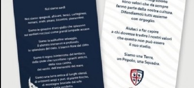 Calcio - Il Cagliari vince il razzismo con una poesia di Grazia Deledda