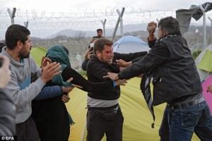 Violence breaks out at Greek refugee camp