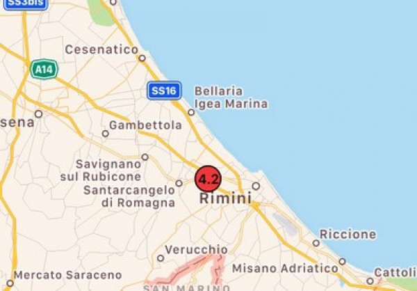 Scossa di 4.2 nel Riminese, paura ma nessun danno