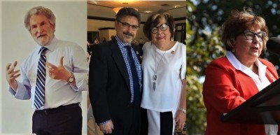 Da destra il nostro Palmerini, Enzo Paglia e Sandra Tornberg e di nuovo la Tomberg