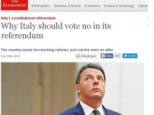 L&#039;Economist &#039;vota&#039; No: &quot;Dopo Renzi, governo tecnocratico&quot;