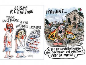 Lasagne e mafia, Charlie Hebdo scherza due volte sui terremotati ed è polemica