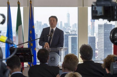 Matteo Renzi a New York - Punto stampa