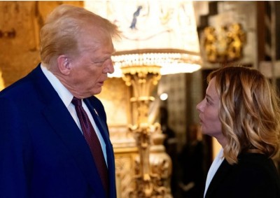 Giorgia Meloni con Donald Trump