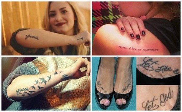 Demi Lovato, un ángel negro tatuado