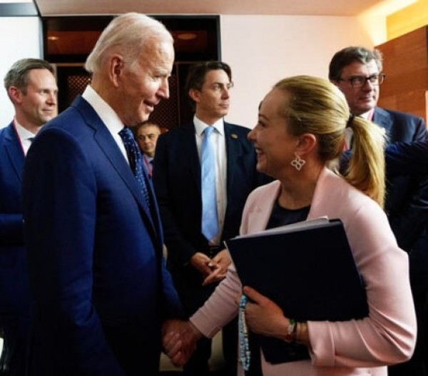 El presidente estadounidense, Joe Biden, y la premier italiana, Giorgia Meloni 