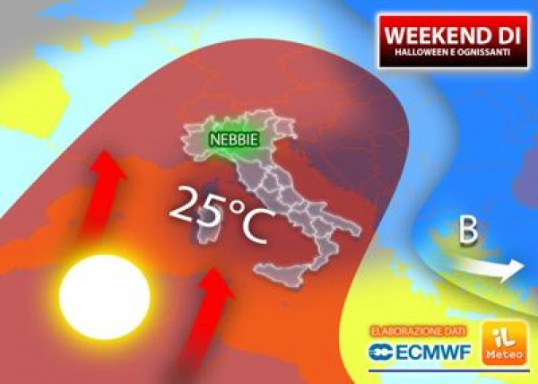 Meteo weekend 31 ottobre: caldo al Sud, nebbia al nord