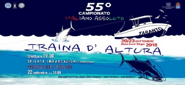 55° Campionato Italiano Assoluto per Equipaggi di Traina D&#039;Altura 2018 Taranto ospita la decima edizione