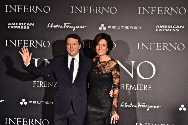 Matteo Renzi all&#039;anteprima del film &quot;Inferno&quot;