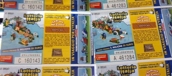 Lotteria Italia: a Piemonte,Lazio e Lombardia i primi 5 premi