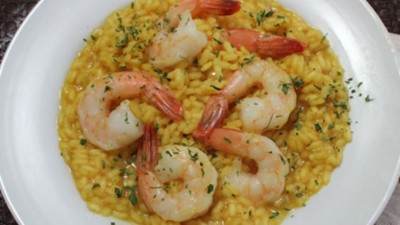 Risotto de camarones