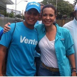 Maria Corina Machado y Orlando Moreno secretario político de Vente Venezuela en Monagas