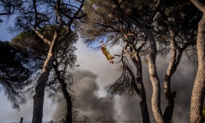 Incendio a Castel Fusano 