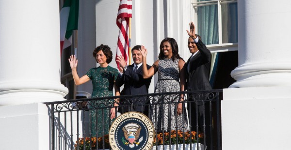 Le consorti dei Presidenti Renzi e Obama alla Casa Bianca