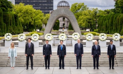 Meloni y los líderes del G7 en el Hiroshima Memorial