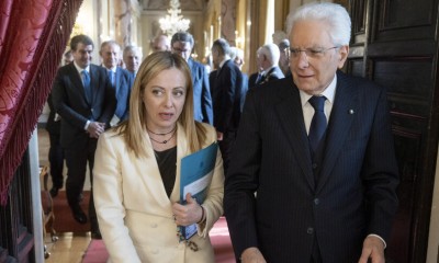 el Presidente de la República de Italia, Sergio Mattarella y Giorgia Meloni Primer Ministro