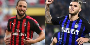 Icardi contra Higuaín en Derby della Madonnina Inter-Milan