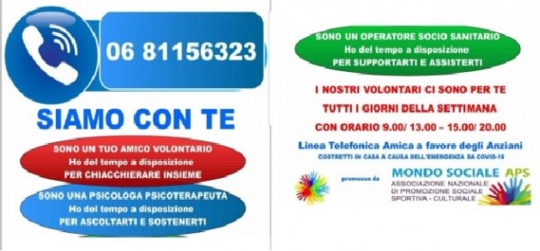 Un telefono amico per gli anziani promosso dal volontariato