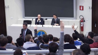 Renzi interviene all&#039;Università Cattolica a Milano