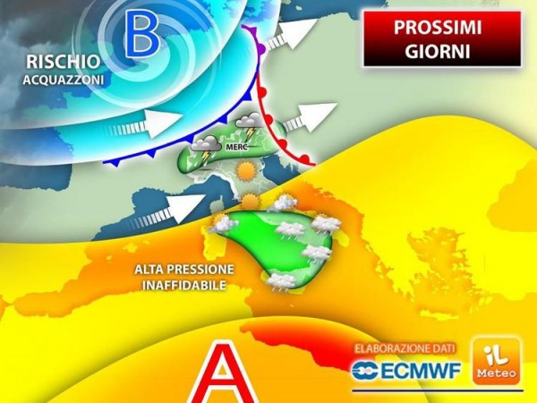 Rischio pioggia e temporali fino al weekend: ecco dove