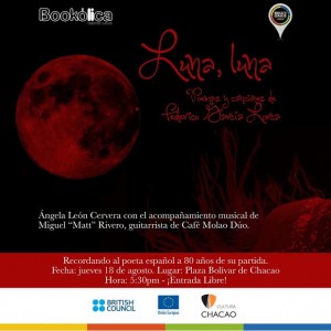 Bookólica hoy rinde tributo a García Lorca en Chacao