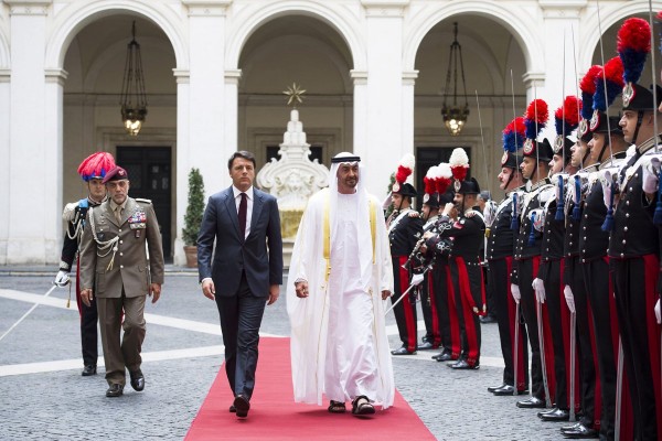Renzi riceve il Principe Ereditario degli Emirati Arabi Uniti