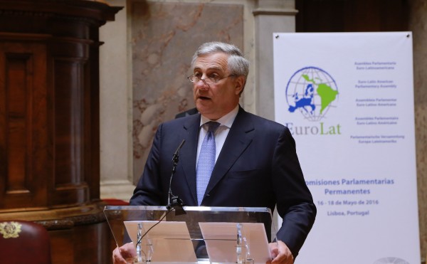El Vice-Presidente Parlamento Europeo Antonio Tajani,   EuroLat Lisbon May 2016