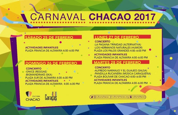 El Carnaval de Chacao rendirá homenaje a Caracas  en su 450º aniversario