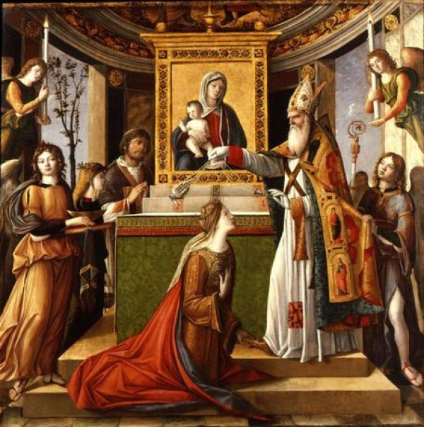 dipinto di Nicolò Rondinelli San Giovanni Evangelista appare a Galla Placidia