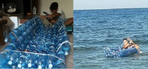 Emanuele Renna a 16 anni progetta una canoa con bottiglie riciclate