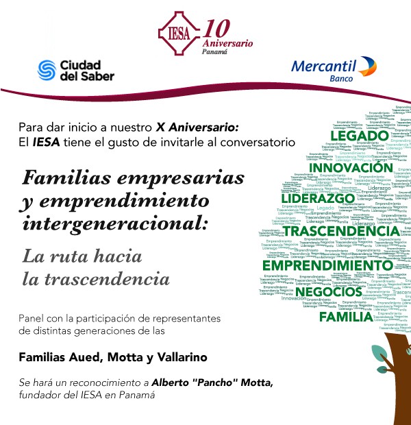 Principales familias empresarias de Panamá discutirán sobre emprendimiento intergeneracional