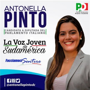 Antonella Pinto candidata a la Cámara de Diputados de Italia para el Partido Demócrata (PD) &quot;Centro de izquierda&quot; (izquierda)
