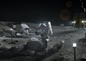 Rappresentazione artistica del ritorno dell&#039;uomo sulla Luna (fonte: NASA) 