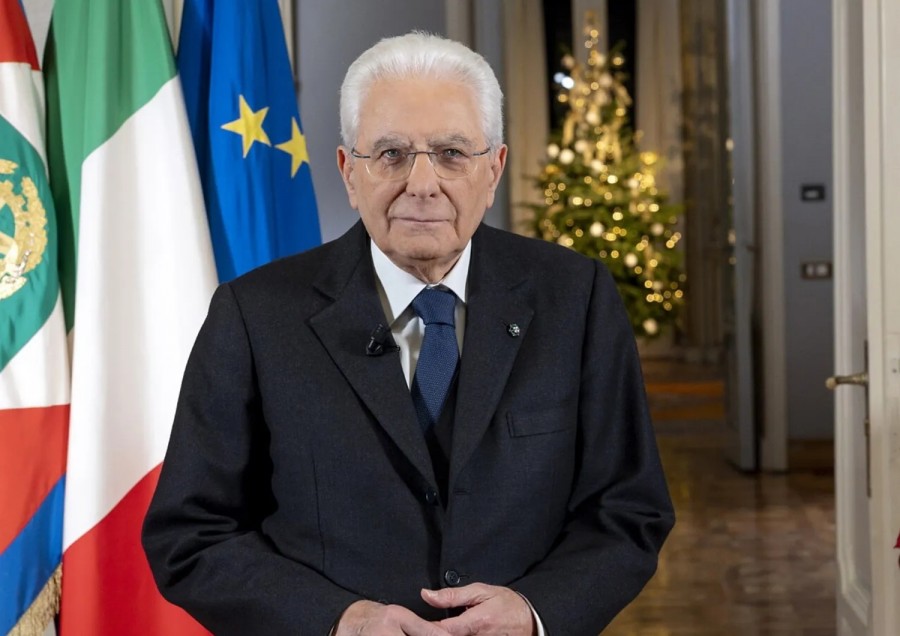 Il presidente della Repubblica Sergio Mattarella nel discorso di fine anno