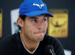 El tenista español Rafael Nadal en una rueda de prensa en París
