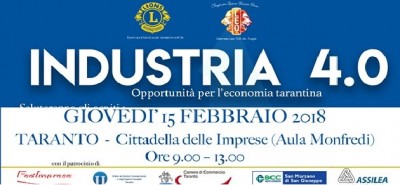 Il Lions club di Grottaglie organizza l’evento Industria 4.0