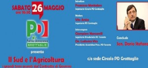 Grottaglie (Taranto) PD - Dario Stefano «Il Sud e l’Agricoltura - I grandi temi assenti dal Contratto di Governo»