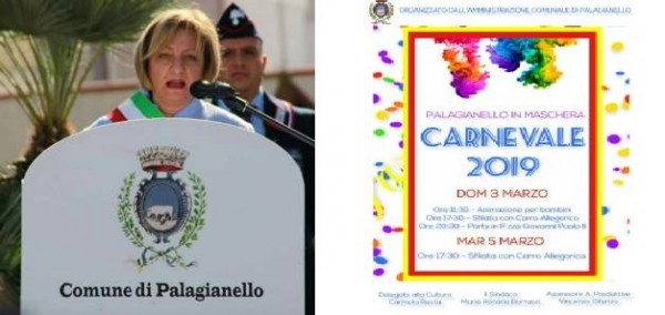 Palagianello (Taranto) - Maschera e Carnevale 2019 mini cartellone organizzato dal Comune