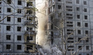 Il condominio distrutto dai bombardamenti russi a Zaporizhzhia