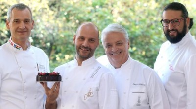 Maestros de la gastronomía italiana. De izquierda a derecha, los pasteleros Luigi Biasetto; Leonardo Di Carlo; Iginio Massari y Roberto Rinaldini