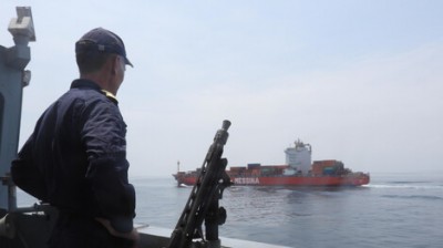Militares italianos en el Mar Rojo, en misión en defensa de los buques mercantes 