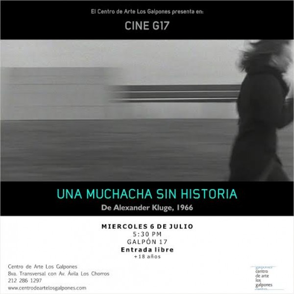 Cine Alemán en Los Galpones: Una muchacha sin historia el miercoles 6 de julio