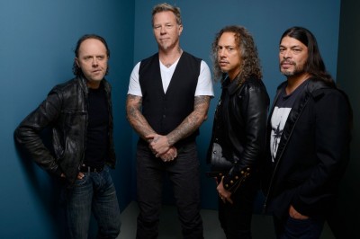 Los integrantes de Metallica de izquierda a derecha, Lars Ulrich, James Hetfield, Kirk Hammett y Robert Trujillo