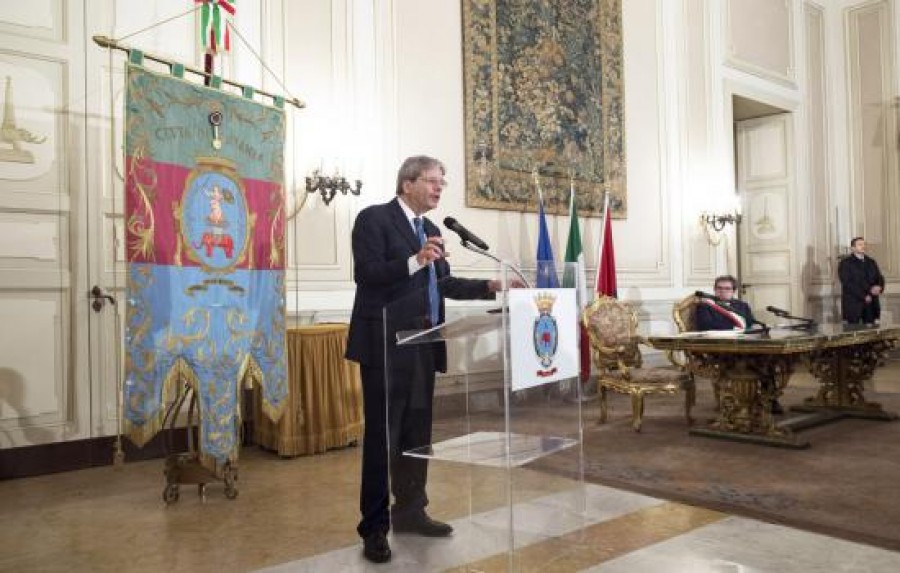 Paolo Gentiloni in visita a Catania