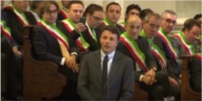 L&#039;intervento di Renzi e la cerimonia di firma del Patto per il Sud di Messina